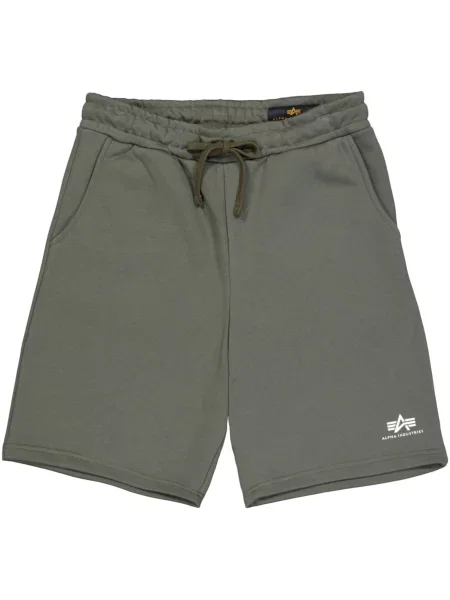 Férfi Alpha Industries Basic Small Logo II sötét olajzöld rövidnadrág. Méret: S fehér