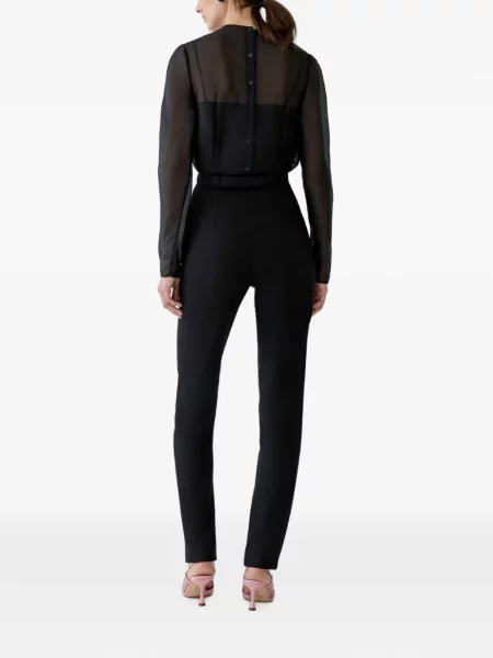 Lung bluză Carolina Herrera cu model floral negru