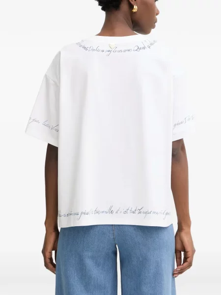 Tricou Twinset cu broderie alb