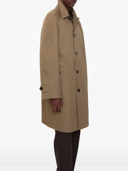Palton Burberry cu model herringbone maro