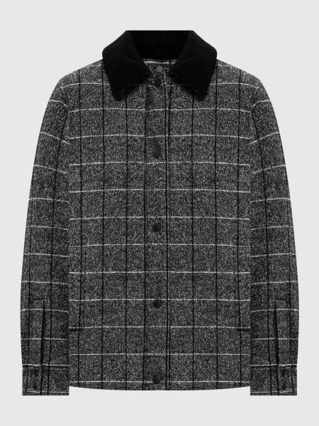 Пухова куртка з вовною в клітинку Dolce&gabbana сірий