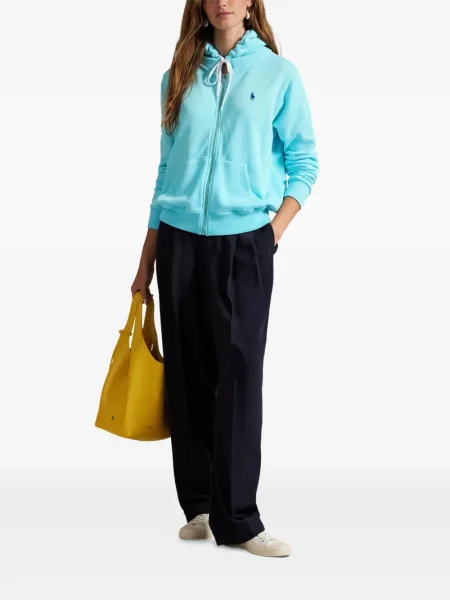 Briaunotas pusiau užtrauktukas zomšinės bokseriai Polo Ralph Lauren balta