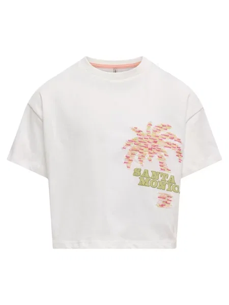 ONLY GIRLS Tricou Loise Life verde măr / roz alb