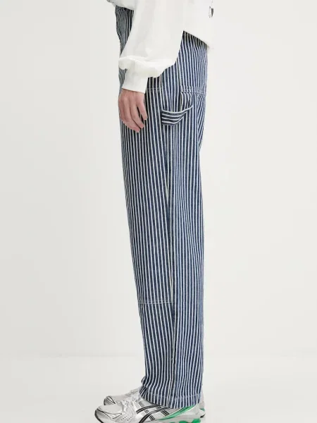 Traperice A.P.C. Pantalon Gustav visoki struk plava