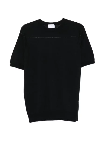 Tricou Scaglione cu decolteu rotund scurt negru