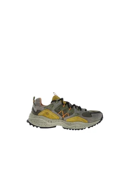 Sneakersy Flower Mountain zamszowe w kwiatki zielone