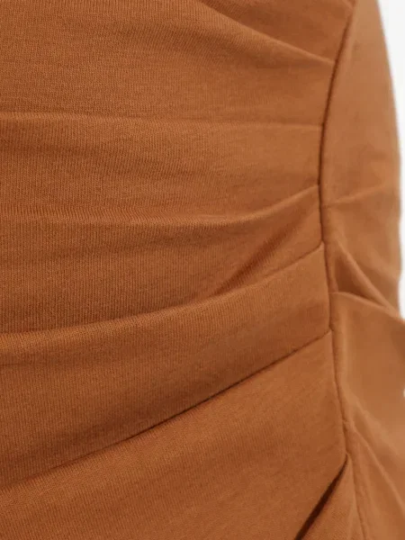 Rochie midi Isabel Marant drapată până la genunchi de costum maro