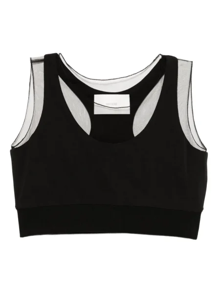 Top Quetsche transparente negru