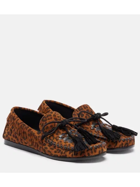 Loaferke Isabel Marant z obrobami iz semiša rjava