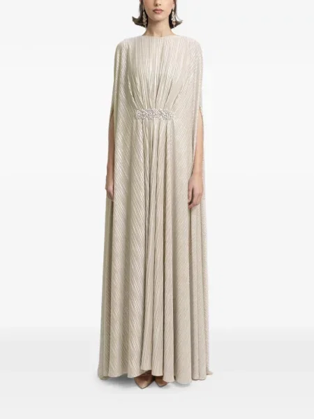 Rochie maxi Gemy Maalouf drapată cu mărgele