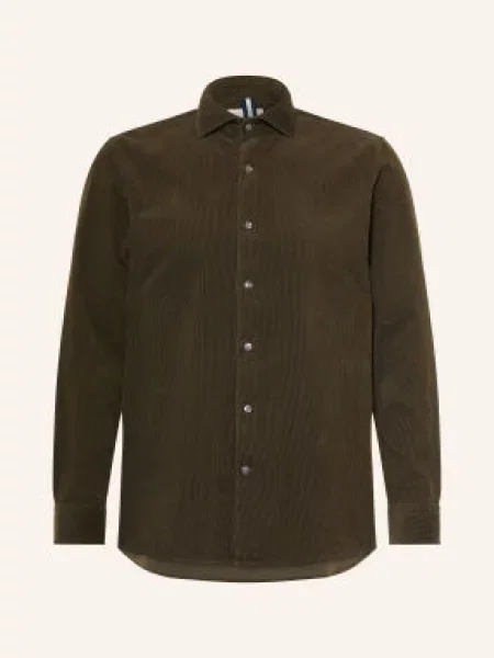 Profuomo Koszula Z Sztruksu O Kroju Comfort Fit gruen