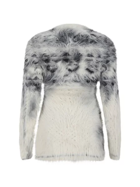 Cardigan Maison Margiela cu model leopard cu blană