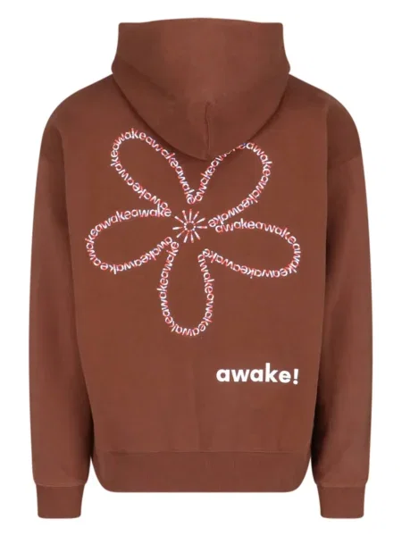 Hanorac cu glugă Awake Ny cu imagine maro