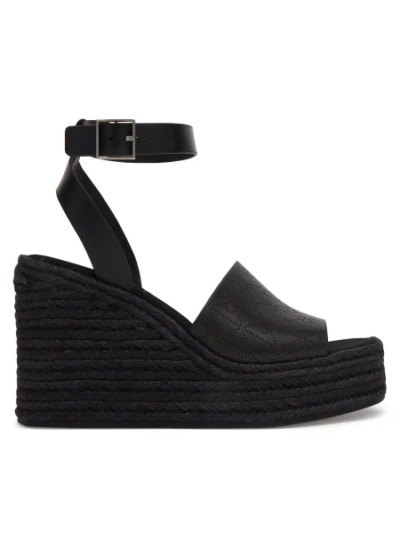 Espadrile Calvin Klein Wedge Espad 70 Aop Lth negru