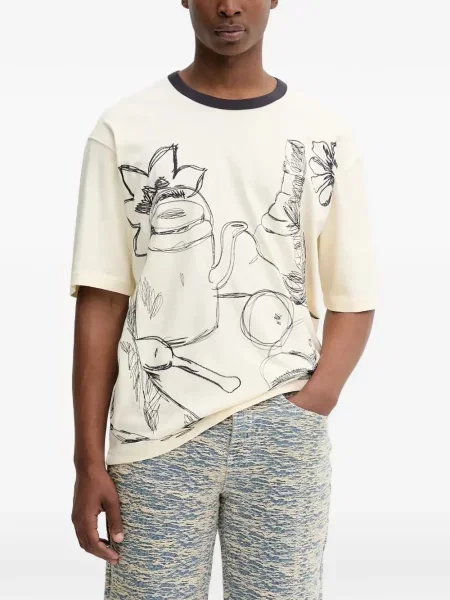 Tricou Desigual cu imagine alb
