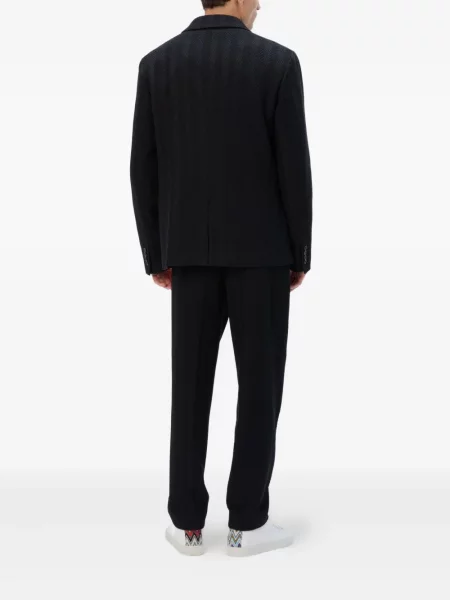 Pantaloni Missoni cu model herringbone negru