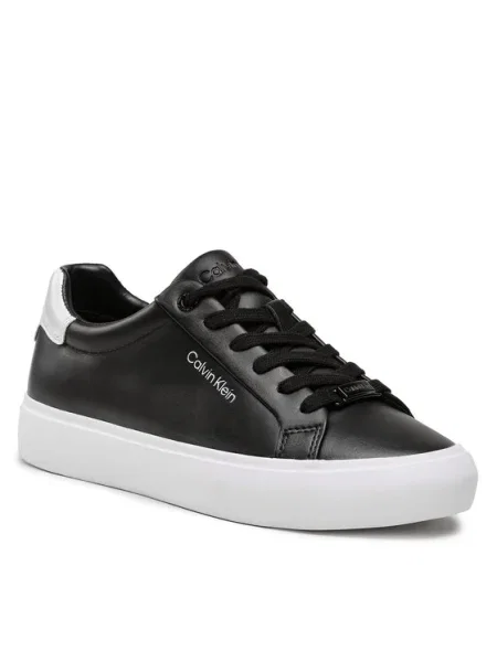 Кожени маратонки Calvin Klein VULC LACE UP черно