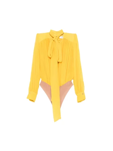 Jedwabna koszulka Elisabetta Franchi żółta