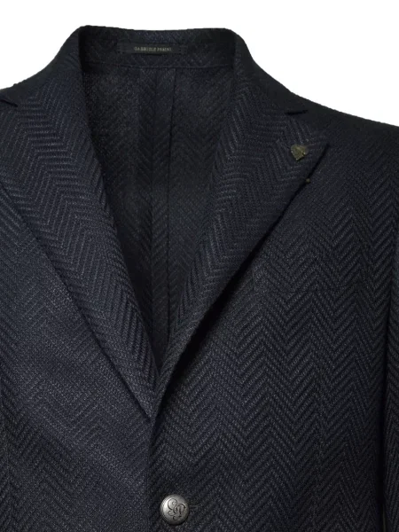 Sacou Gabriele Pasini cu model herringbone albastru