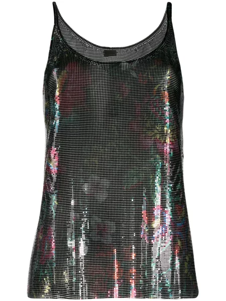Top Rabanne cu model floral verde