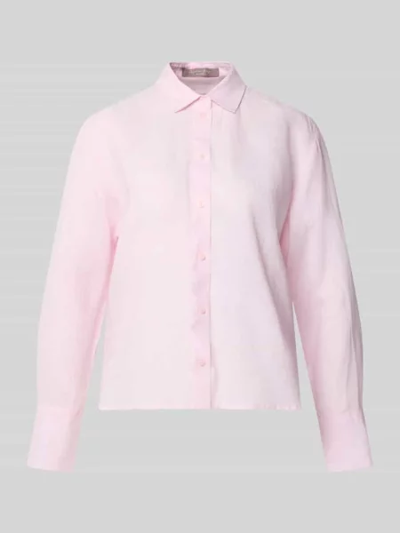 Bluzka koszulowa o kroju regular fit z czystego lnu Christian Berg Woman Selection różowa