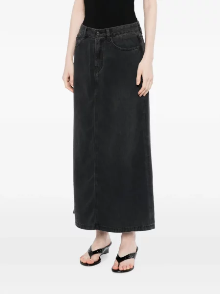 Fustă din denim Jnby în linie A negru