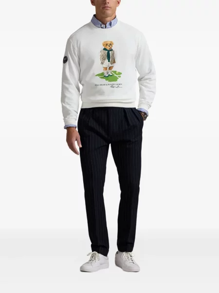 Tricou Polo Ralph Lauren din piele cu broderie în carouri maro