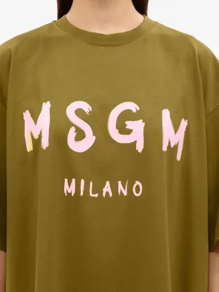 Rochie tip cămașă Msgm cu imagine de costum verde