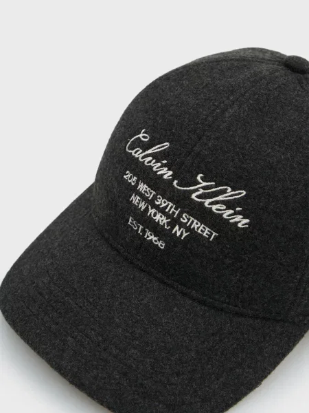 Шерстяная кепка Calvin Klein черная