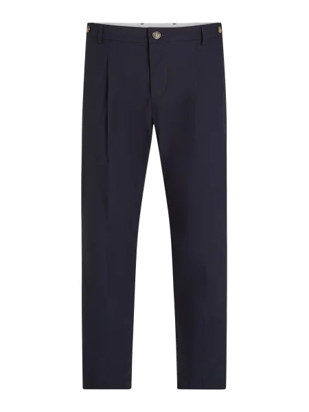 TOMMY HILFIGER Hlače z naborki HARLEM temno modra