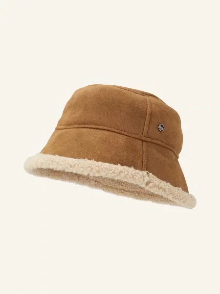 Czapka typu bucket hat z futerkiem Loevenich brązowa