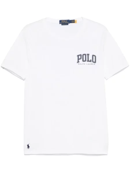 Siuvinėta dryžuota polo marškinėliai Polo Ralph Lauren balta
