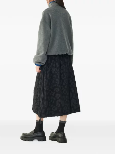 Fustă midi Tomboy în linie A negru