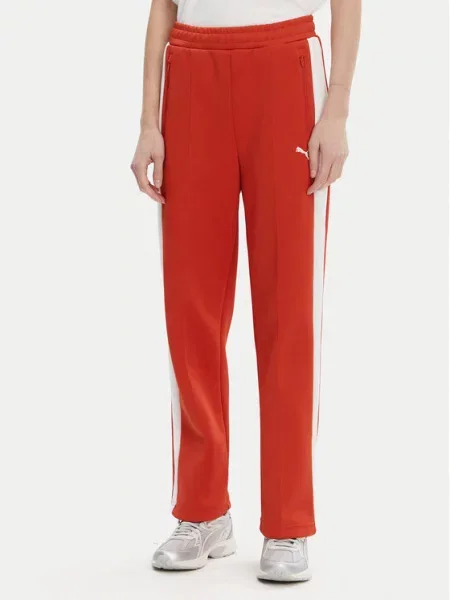 Puma Spodnie dresowe T7 Always On Straight Fit czerwony