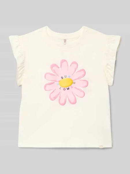 T-shirt o kroju loose fit z czystej bawełny model RUTH' Only