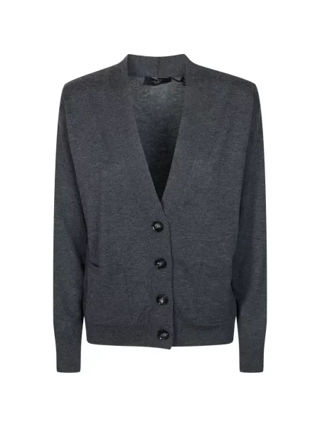 Voiaj cardigan Weekend Max Mara cu buzunare cu nasturi gri