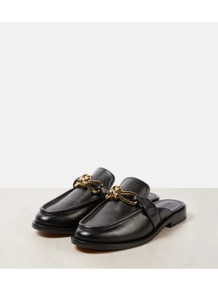 Papuci tip mules Bottega Veneta din piele negru