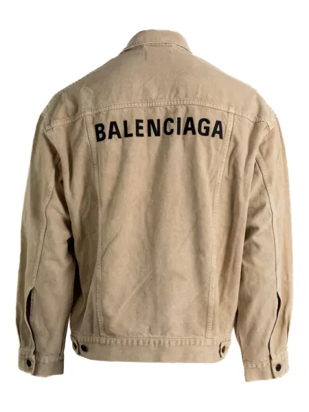 Geacă de blugi Balenciaga cu imagine maro
