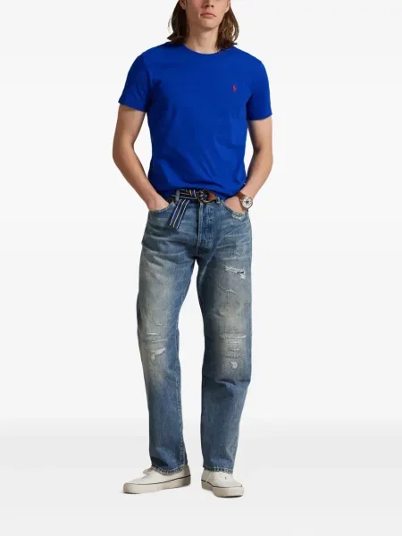 Ριγέ polo Polo Ralph Lauren με κουκούλα με αυτόγραφο λευκό