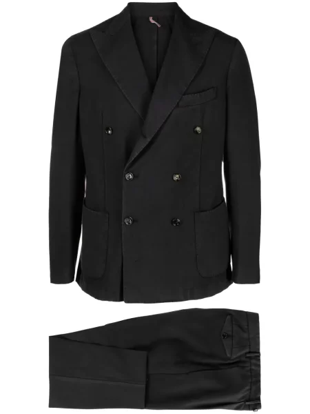 Costum Dell'oglio de lână cu două rânduri de nasturi de costum gri