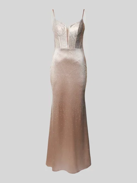 Sukienka wieczorowa obszyta ozdobnymi kamieniami Mascara