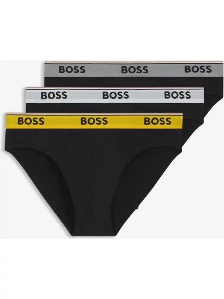 Slipy BOSS Brief Power żółty 3 sztuki XS czarny