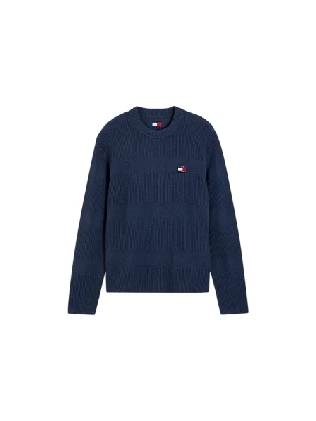 Sweter Tommy Jeans z logo niebieski