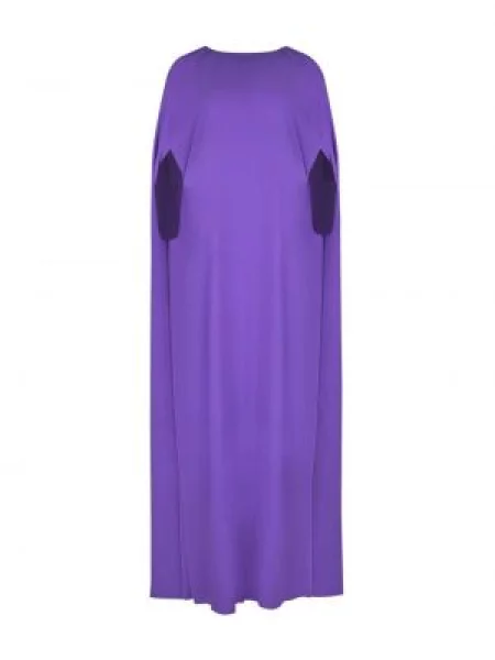 Rochie maxi Bernadette plisată de costum violet