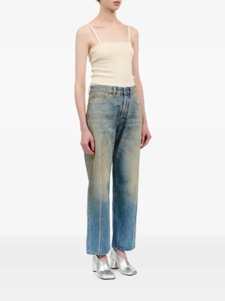 Blugi drepți Mm6 Maison Margiela albastru