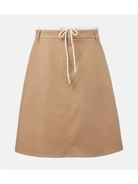 Fustă midi Vince până la genunchi din țesătură twill bej