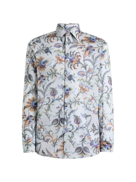 Cămașă Etro cu model floral din muselină alb