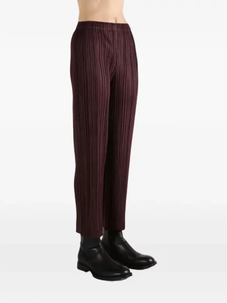 Pantaloni Pleats Please Issey Miyake plisate maro