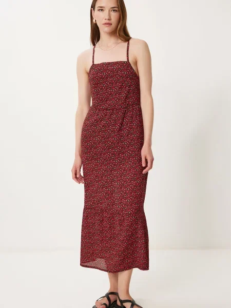 Happiness İstanbul Rochie de vară verde închis / roșu bordeaux / roșu deschis alb