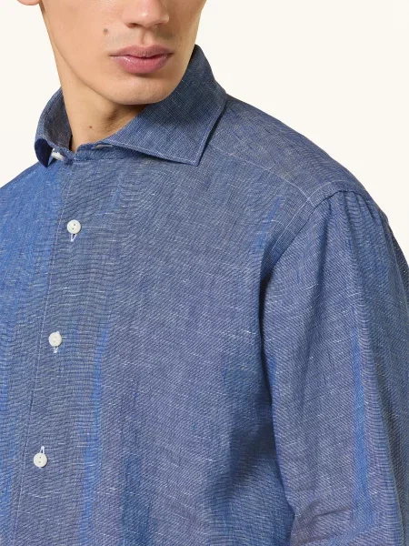 Eton Koszula Lniana Casual Fit blau niebieska